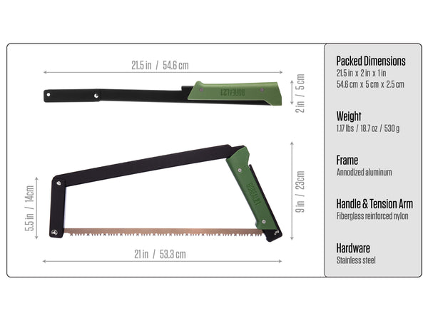 *Surface Blemish* BOREAL21 - Black Frame, Green Handle, All-Purpose Blade