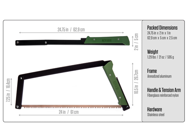 *Surface Blemish* BOREAL24 - Black Frame, Green Handle, Aggressive Blade